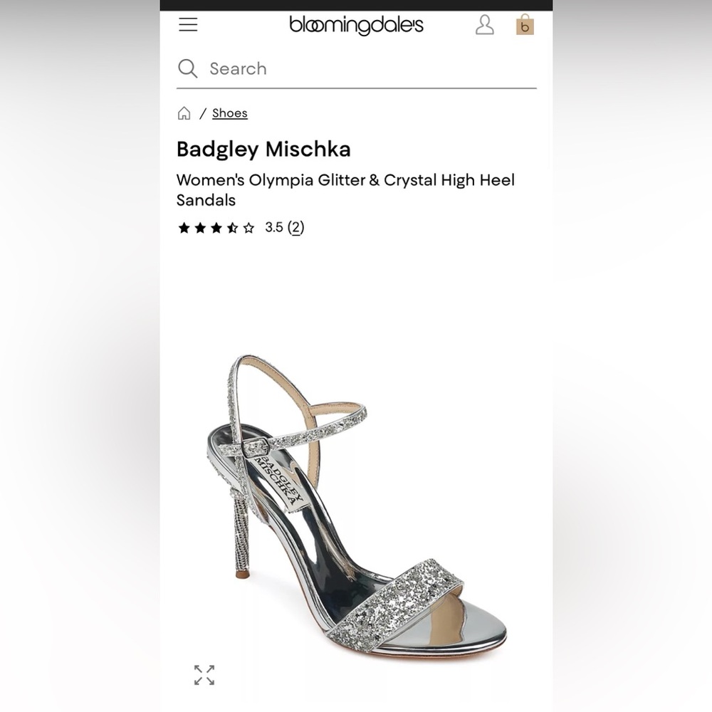 Badgley Mischka Silver Glitter Ankle-Strap Stiletto Sandals